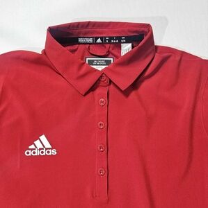 Adidas Polo Womens Shirt XL‎ Red White Logo Casual Athletic Training Tennisprep